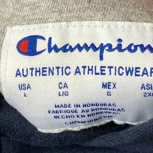 CHAMPION MENS LARGE HOODED PULLOVER SWEATSHIRT DRAWSTRING POCKETS USA DESIGN - Picture 6 of 12